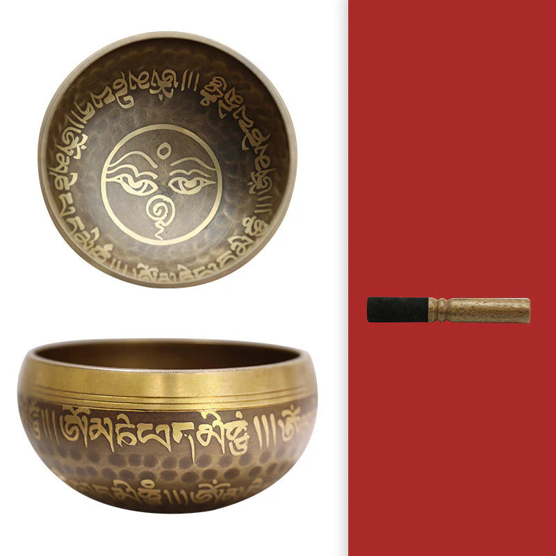 Buddha Stones Tibetan Sound Bowl Handcrafted for Yoga and Meditation Singing Bowl Set