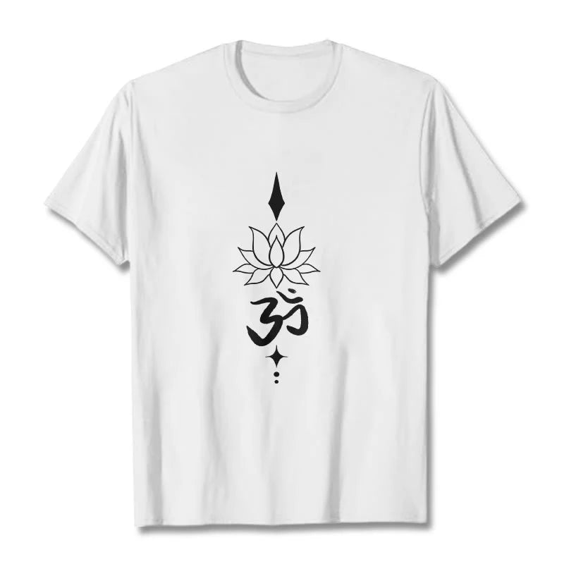 Buddha Stones Om Symbol Lotus Tee T-shirt