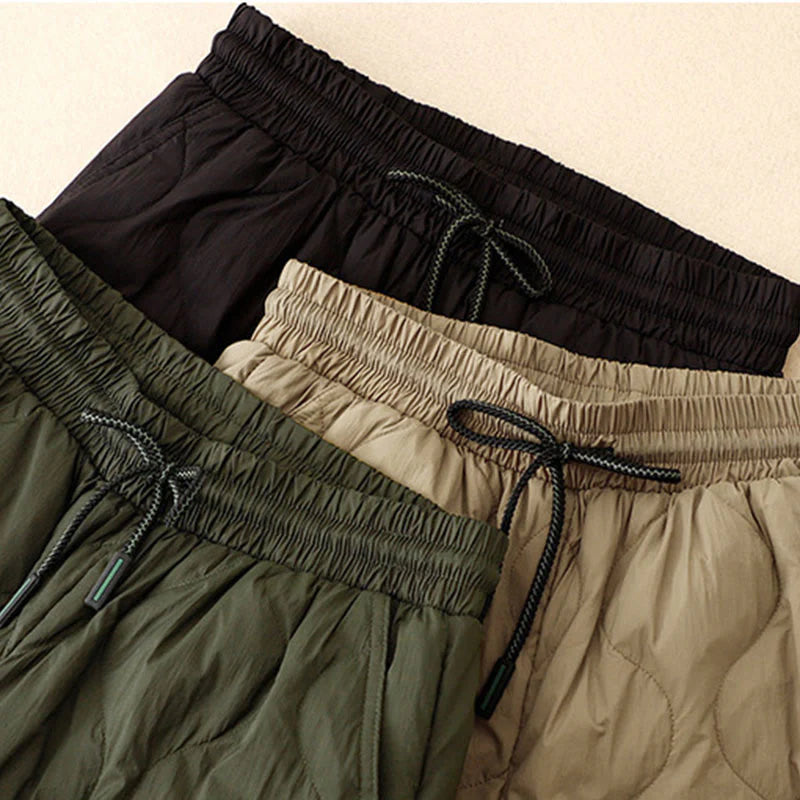 Buddha Stones Winter Curved Lines Warm Women's Ankle-length Pants With Pockets