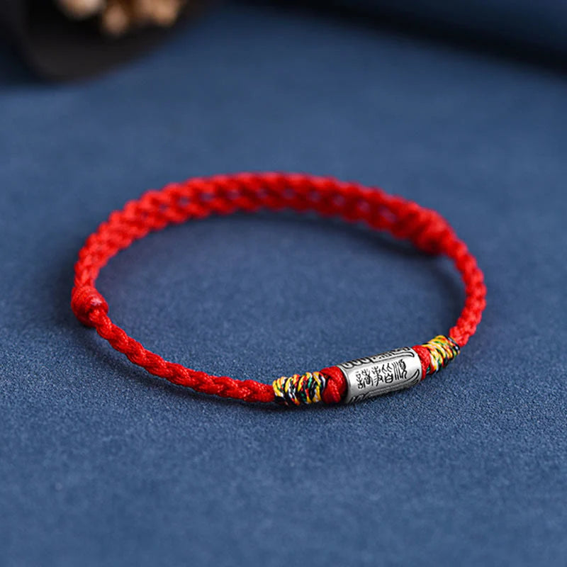 Buddha Stones Handcrafted 925 Sterling Silver Everything Goes Well Design Protection Strength Bracelet Anklet