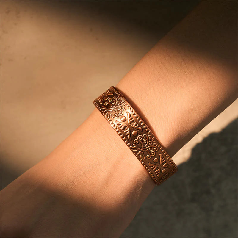 Buddha Stones The Tree Of Life Copper Open Self Care Luck Bracelet Bangle