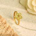 Buddha Stones Plum Blossom Hetian Jade Copper Luck Ring