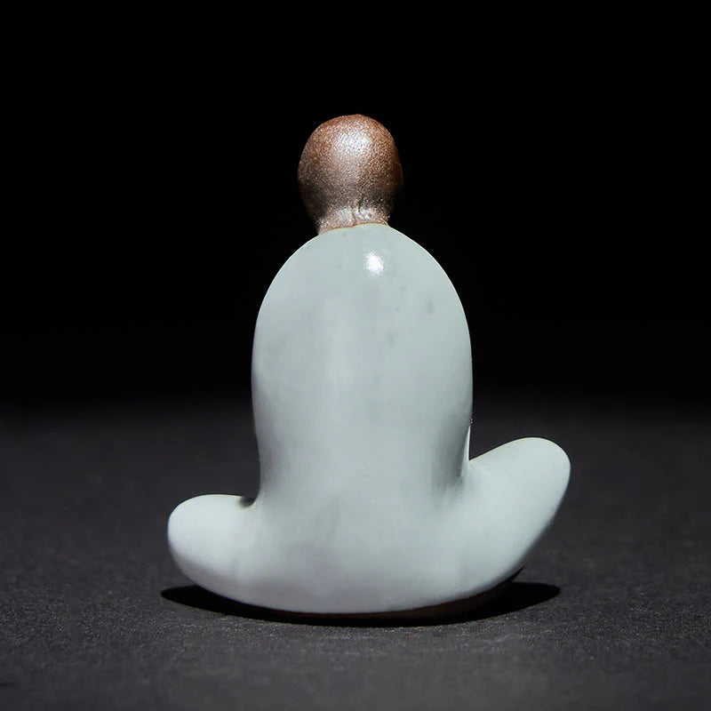 Buddha Stones Small Formless Buddha Meditating Ceramic Statue Zen Home Decoration 4*2.5*5cm
