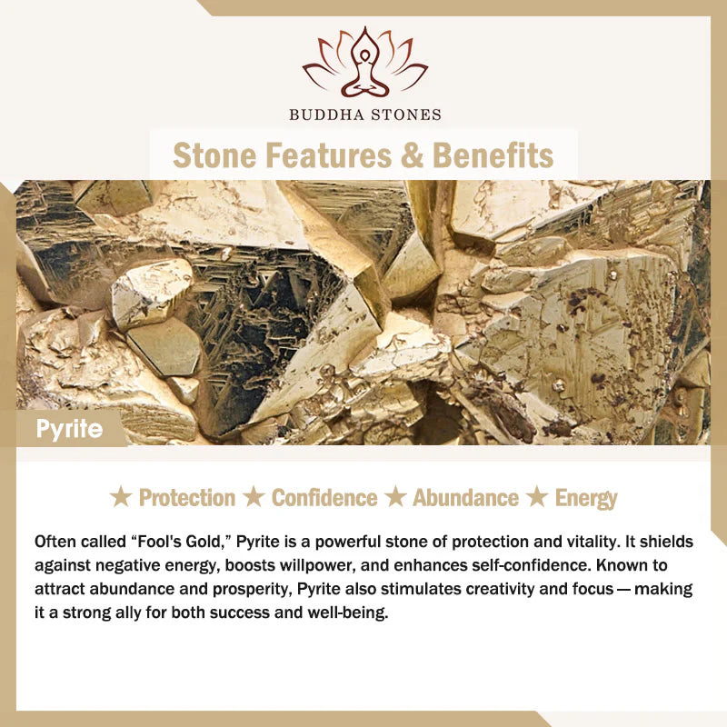 Buddha Stones Pyrite Frosted Stone Confidence Balance Bracelet