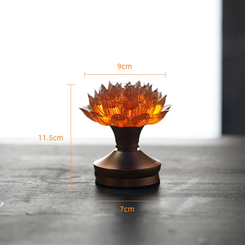 Buddha Stones Lotus Liuli Glass Copper Brass New Begining Home Decoration