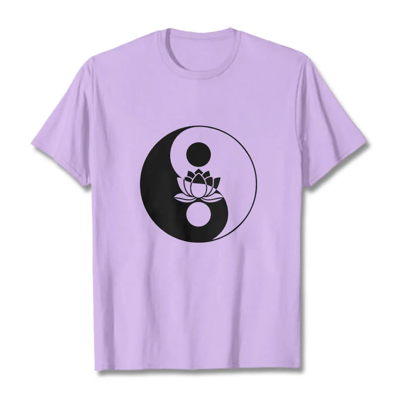 Buddha Stones Yin Yang Lotus Flower Tee T-shirt