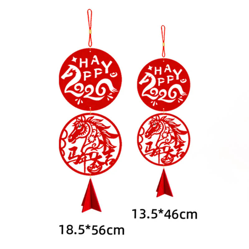 Buddha Stones Year of the Horse HAPPY 2026 Luck Chinese New Year Spring Festival Hanging Decoration