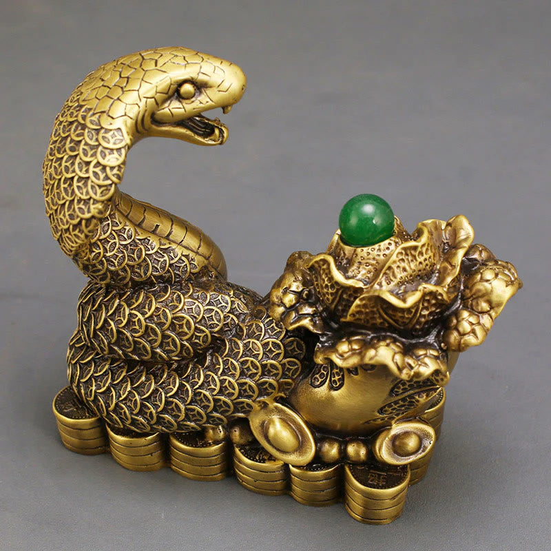 Buddha Stones Year Of The Snake Copper Coins Ingots Cabbage Brass Statue Home Decoration (Extra 30% Off | USE CODE: FS30)