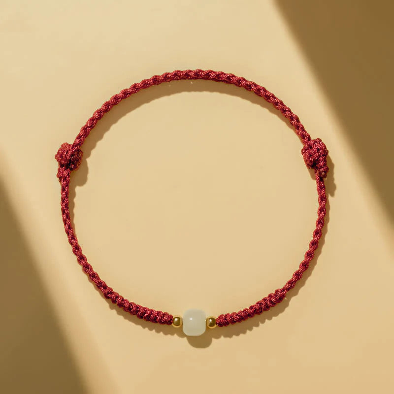 Buddha Stones Handcrafted Jade Lucky Bead Abundance Braided Bracelet