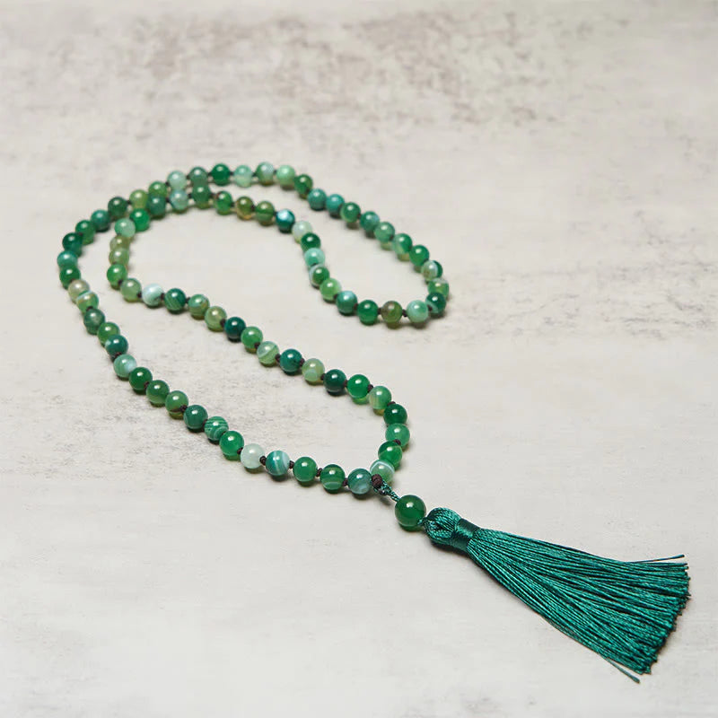 Buddha Stones Bead Malachite Tassel Protection Bracelet