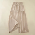 Buddha Stones Women's Summer High Elastic Waist Full Length Wide Leg Pants