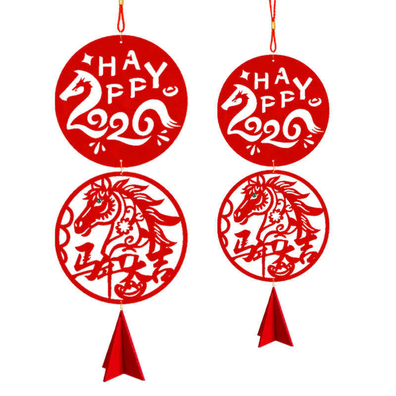 Buddha Stones Year of the Horse HAPPY 2026 Luck Chinese New Year Spring Festival Hanging Decoration