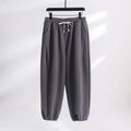 Buddha Stones Fall Winter Solid Drawstring Regular Fleece-Lined Elastic Waist Men's Cotton Harem Pants With Pockets