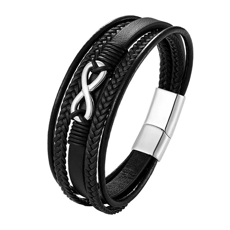 FREE Today: Balance and Calm Colorful Infinitely Titanium Steel Multilayered Leather Bracelet