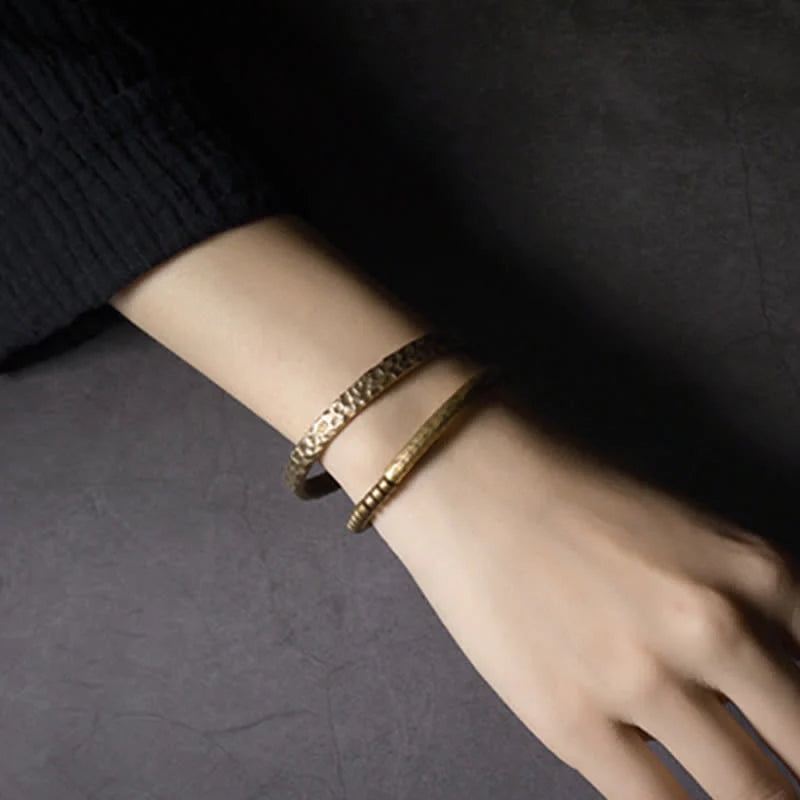 Buddha Stones Lava Rock Stone Copper Balance Cuff Bracelet Bangle (Extra 30% Off | USE CODE: FS30)
