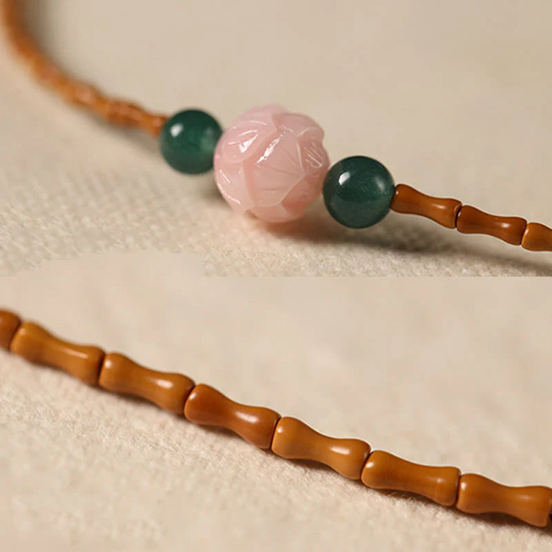 Buddha Stones Ultra-fine Olive Pit Lotus Inner Strength Double Circle Bracelet