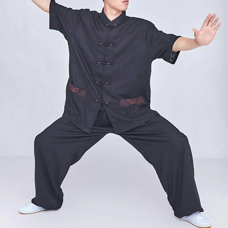 Buddha Stones Meditation Zen Prayer Spiritual Tai Chi Qigong Practice Unisex Embroidery Clothing Set (Extra 30% Off | USE CODE: FS30)