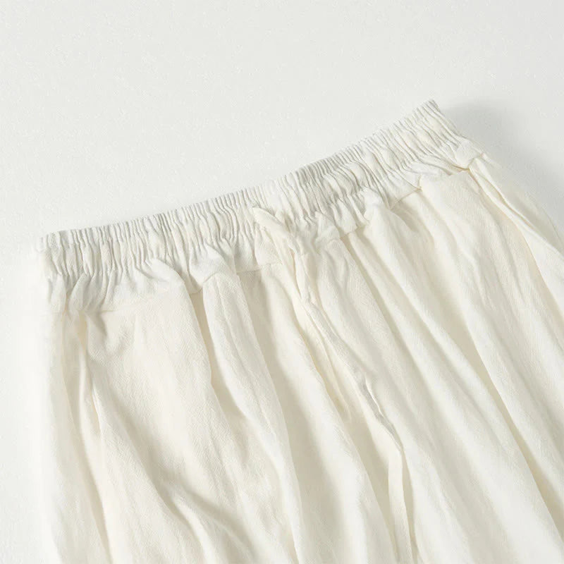 Buddha Stones Plain Bohemian Stripes Women's Wide Leg Pants With Pockets