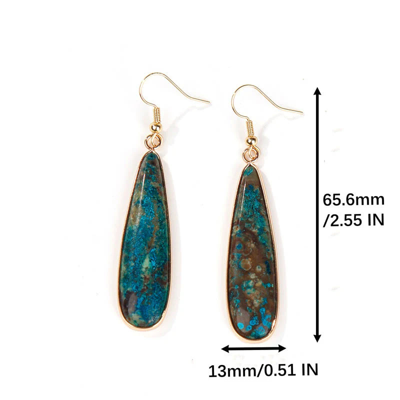 Buddha Stones Emperor Stone Water Drop Happiness Dangle Earrings