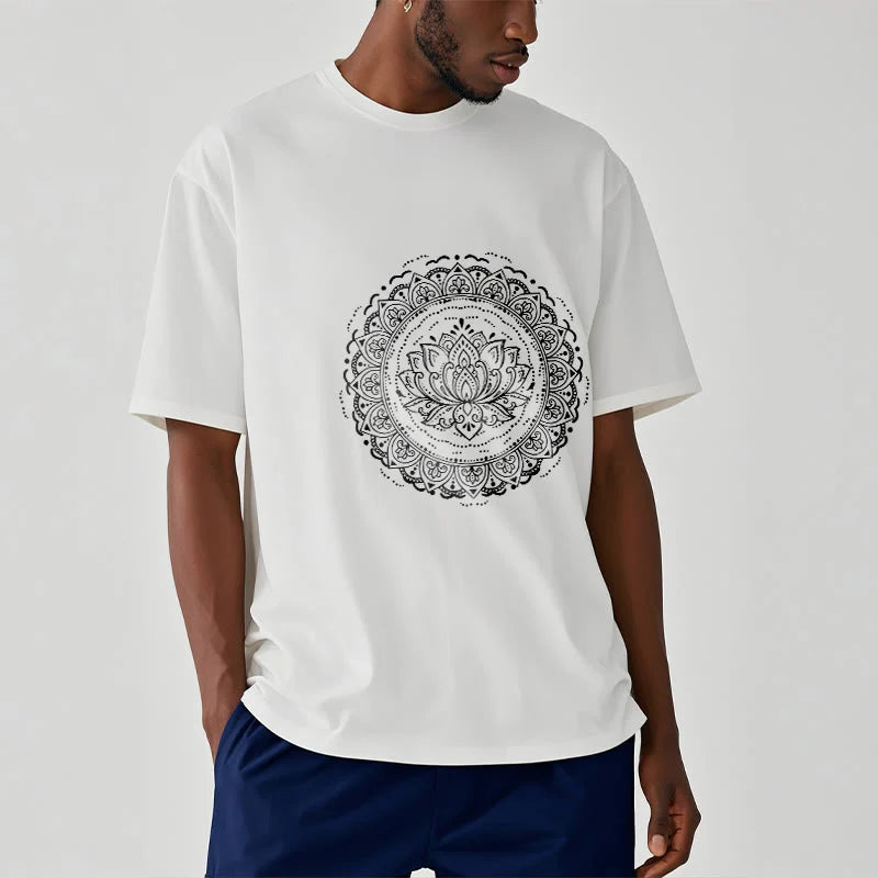 Buddha Stones Mandala Lotus Flower Pattern Tee T-shirt