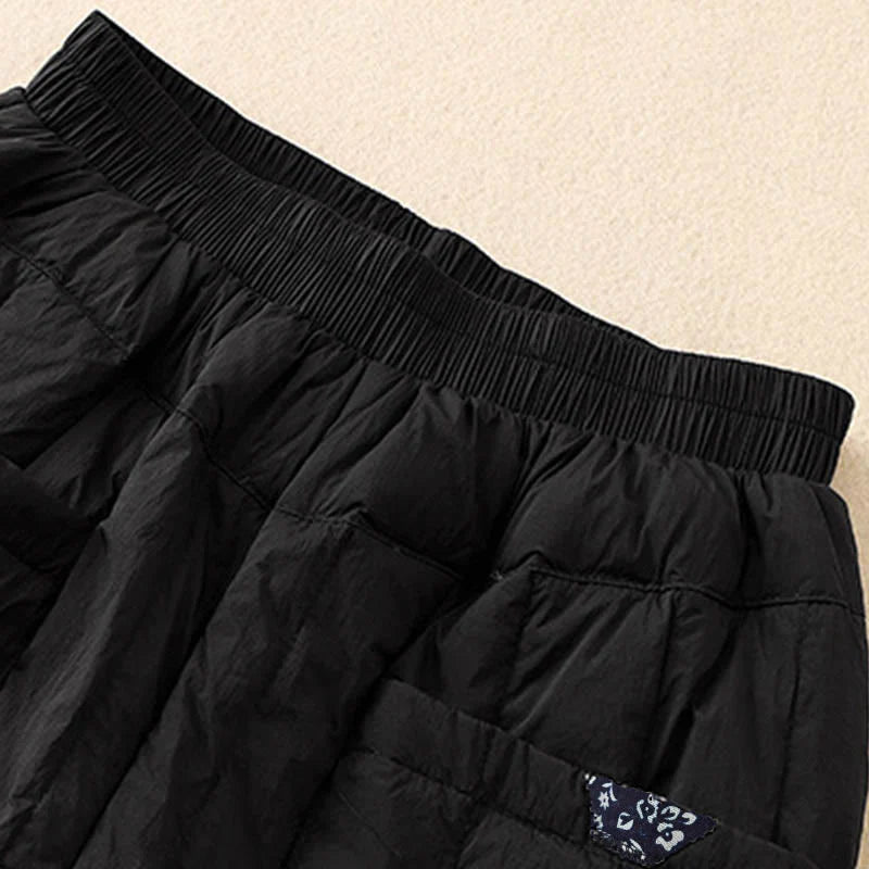 Buddha Stones Women's Winter Thermal Patchwork Pants With Pockets