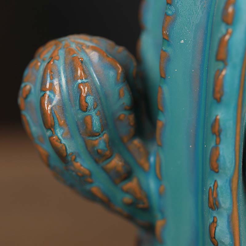 Buddha Stones Cactus Ceramic Healing Backflow Smoke Fountain Incense Burner