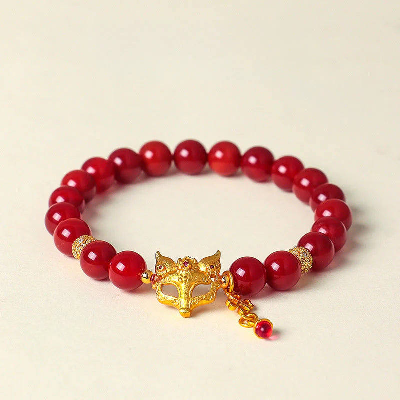 FREE Today: Positive and Success Nine Tailed Fox South Red Agate Bracelet