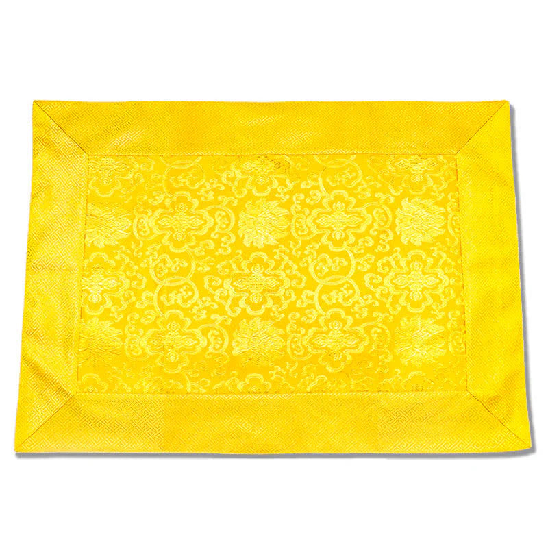 Buddha StonesPrayer Altar Flower Dragon Pattern Tibetan Auspicious Symbols Jacquard Mat