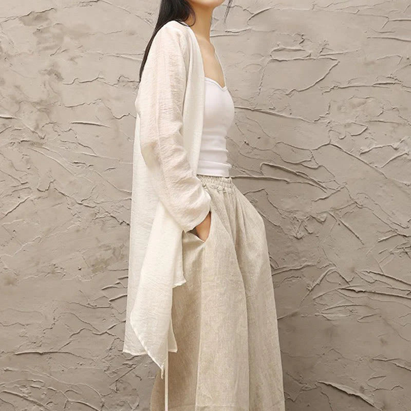 Buddha Stones Simple White Beige Pattern Meditation Spiritual Zen Practice Yoga Clothing Women's Clothes