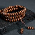 Buddha Stones 108 Textured Wood Beads Calm Energy Mala