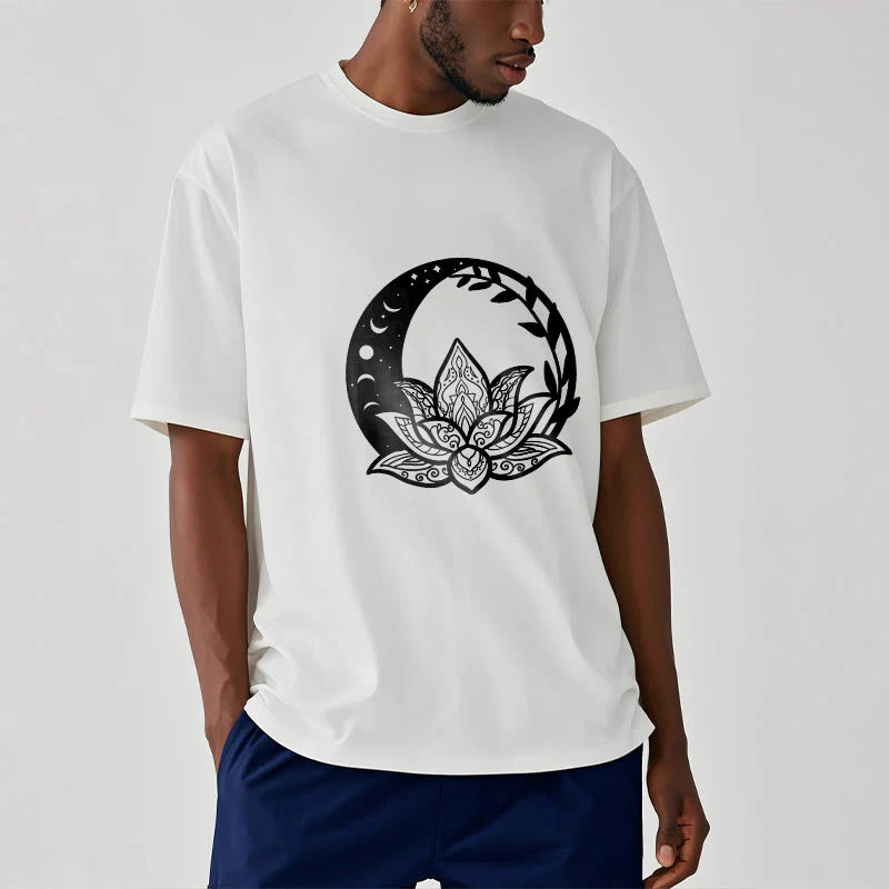 Buddha Stones Lotus Flower Sun Moon Intertwining Vines Tee T-shirt