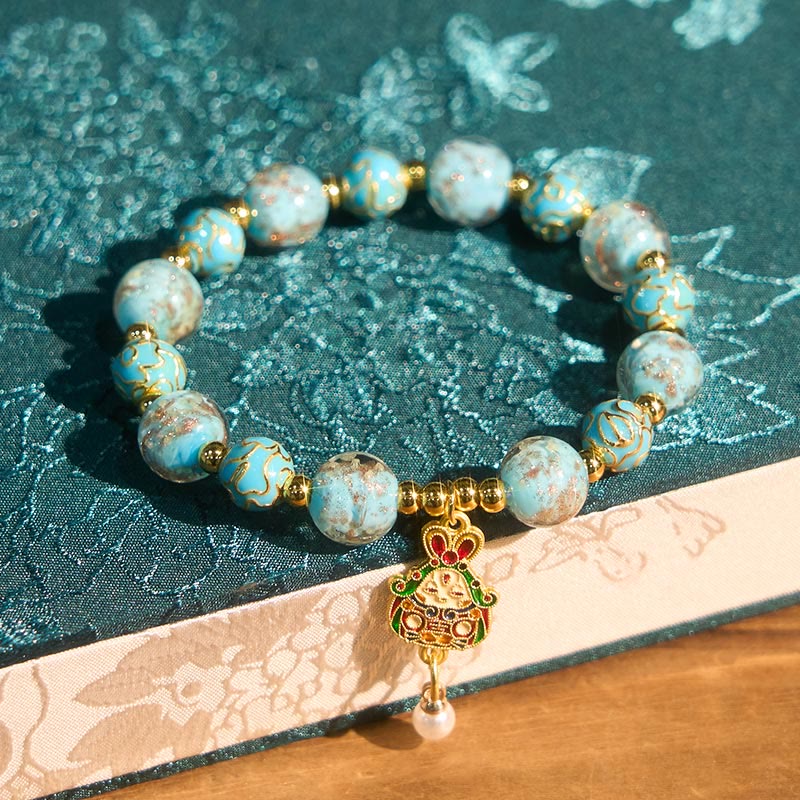 Buddha Stones Rabbit Liuli Glass Luck Bracelet