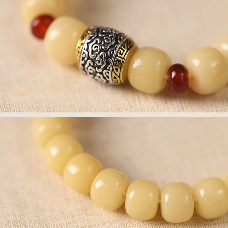 Buddha Stones Bodhi Seed Auspicious Cloud Fu Character Bead Peace Bracelet