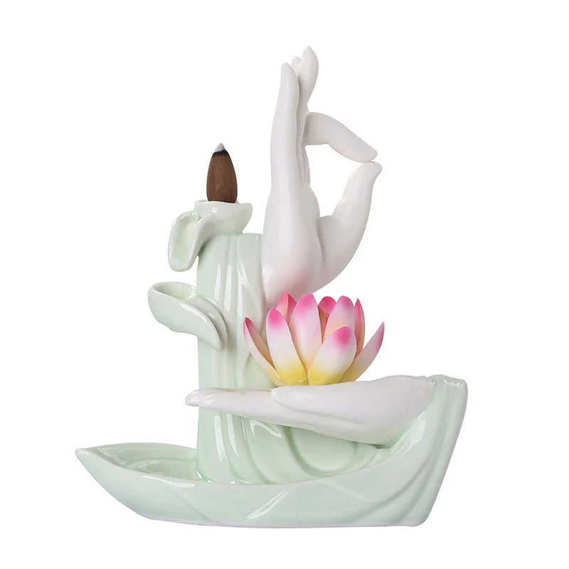 Buddha StonesTibetan Lotus Blessing Incense Burner Decoration (Extra 30% Off | USE CODE: FS30)