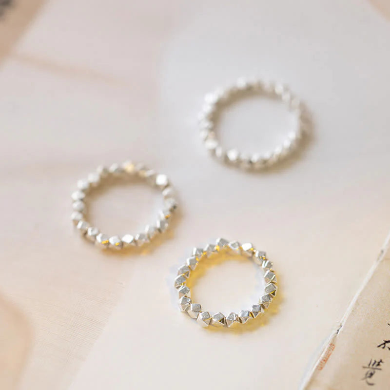 Buddha Stones 925 Sterling Silver Beaded Blessing Ring (Extra 35% Off | USE CODE: FS35)