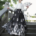 Buddha Stones Flowers Leaves Feathers Long Sleeve Shirt Top Chinese Hanfu Ming Dynasty Horse Face Skirt Mamianqun Skirt (Extra 30% Off | USE CODE: FS30)