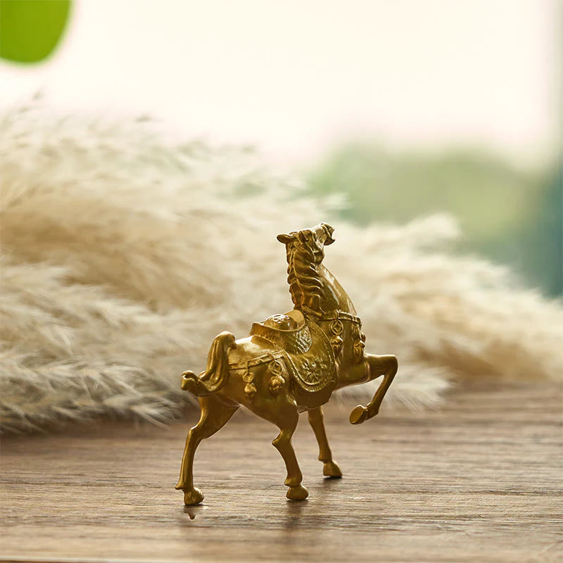 Buddha Stones Year of the Horse Ingot Success Alloy Home Decoration