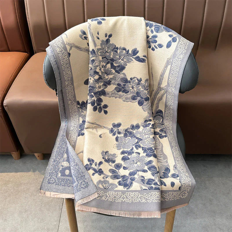 Buddha Stones Fall Peach Blossoms Branches Pattern Soft Scarf Shawl