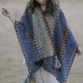 Buddha Stones Tibetan Shawl Soft Warm Knitting Cloak Winter Tibetan Tassel Scarf