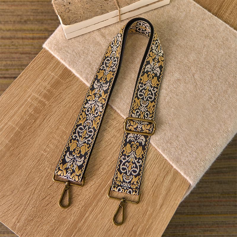 Buddha Stones Bohemian Flower Geometric Embroidery Adjustable Handbags Crossbody Shoulder Bag Purse Straps Replacement