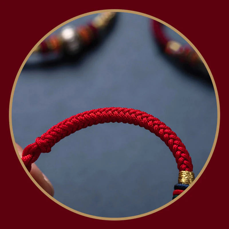 Buddha Stones 925 Sterling Silver Tibet Handmade Om Mani Padme Hum Luck Protection King Kong Knot Braided Bracelet