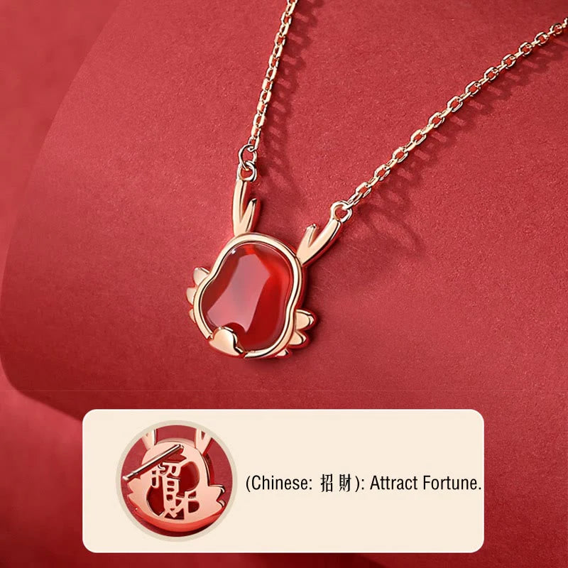 âââA Flash Sale- Buddha Stones 925 Sterling Silver Year of the Dragon Natural Red Agate Dragon Attract Fortune Fu Character Strength Bracelet Necklace Pendant Earrings
