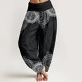 Buddha Stones Cotton Circular Mandala Design Women's Elastic Waist Harem Pants