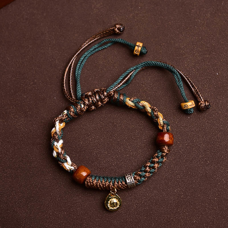 Buddha Stones Tibetan Bone Beads Luck Rope Bracelet