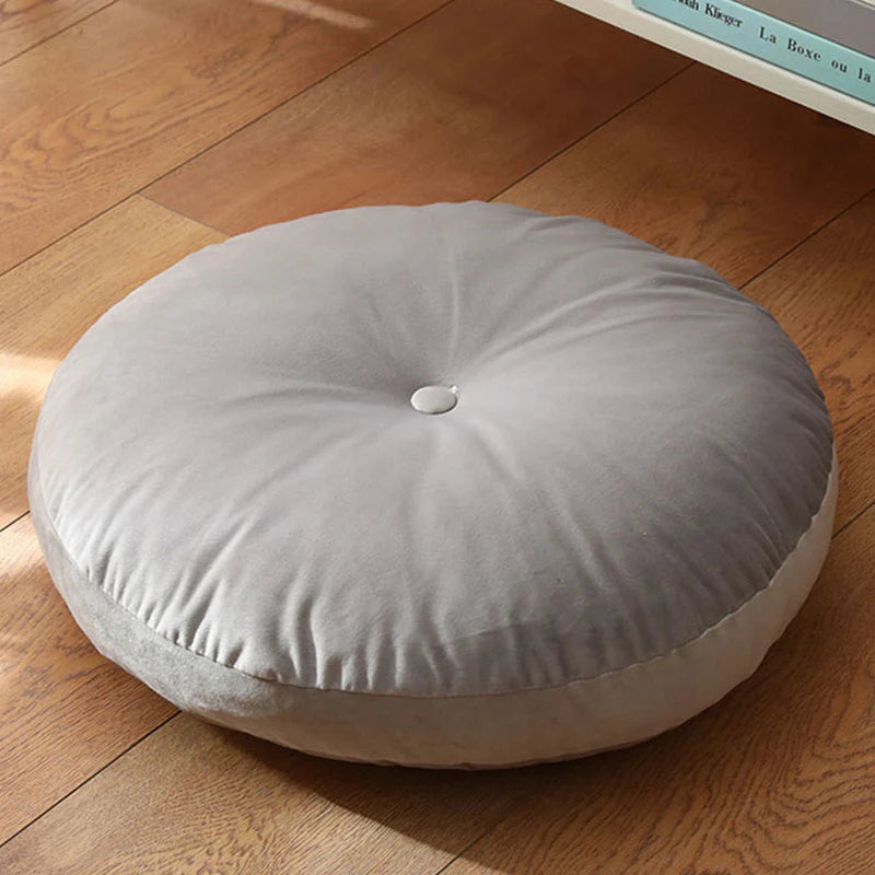 Buddha Stones Lotus Simple Pattern Linen Meditation Seat Cushion Home Living Room Decoration