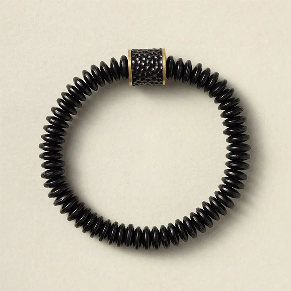 Buddha Stones Tibetan Coconut Shell Auspicious Clouds Positive Bracelet