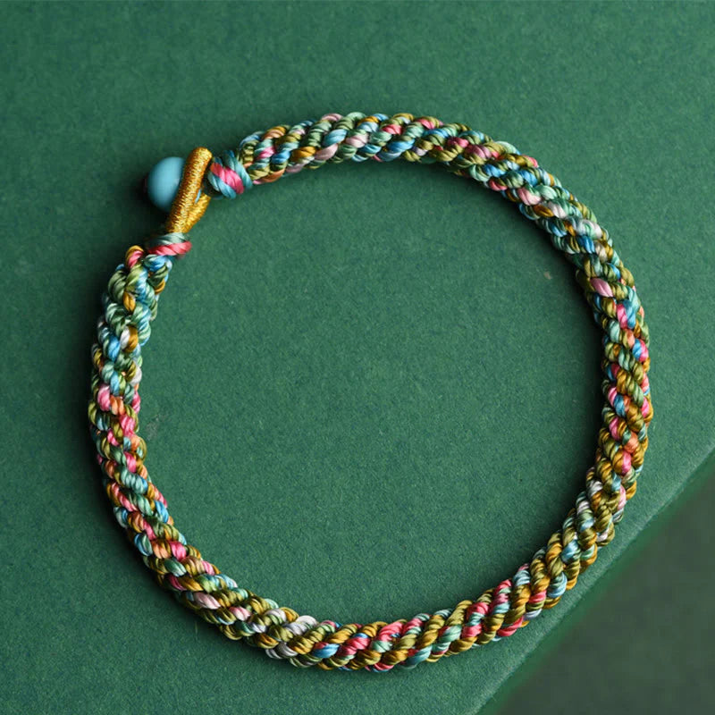 Buddha Stones Colorful Rope Luck Handcrafted Braided Child Adult Bracelet