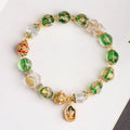 Buddha Stones Liuli Glass 925 Sterling Silver Copper Keep Away Evil Spirits Bracelet