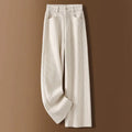 Buddha Stones Winter Straight Leg Design Cotton Corduroy Women's Wide Leg Pants With Pockets