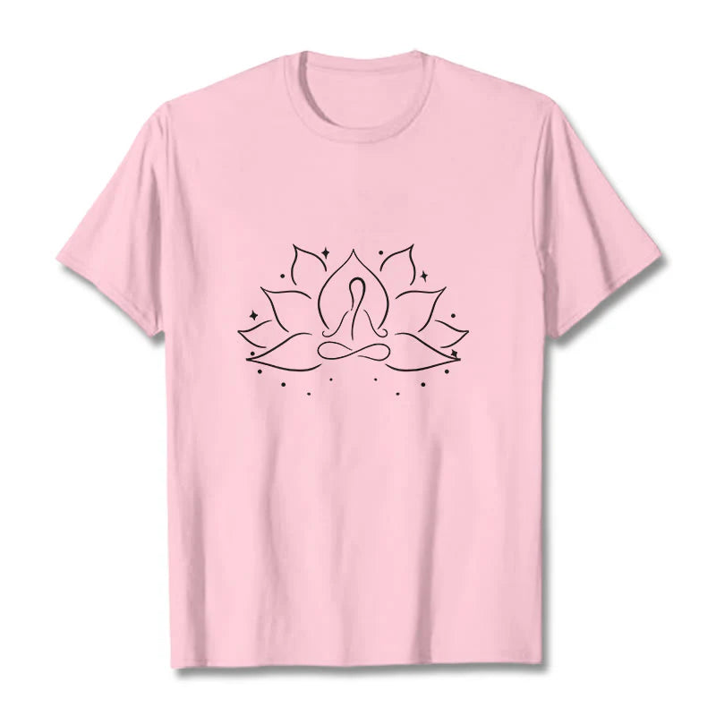 Buddha Stones Lotus Flower Meditative Yoga Pose Design Tee T-shirt